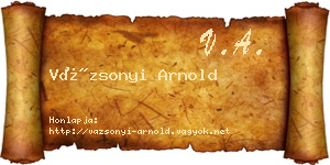 Vázsonyi Arnold névjegykártya