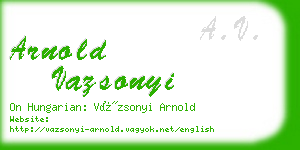 arnold vazsonyi business card